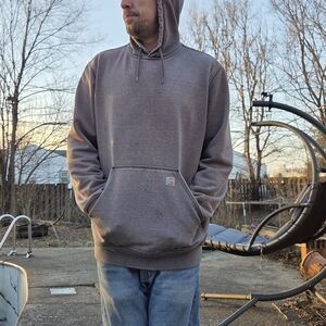 Distressed Carhartt Men's Gray Hoodie